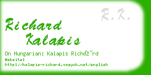 richard kalapis business card